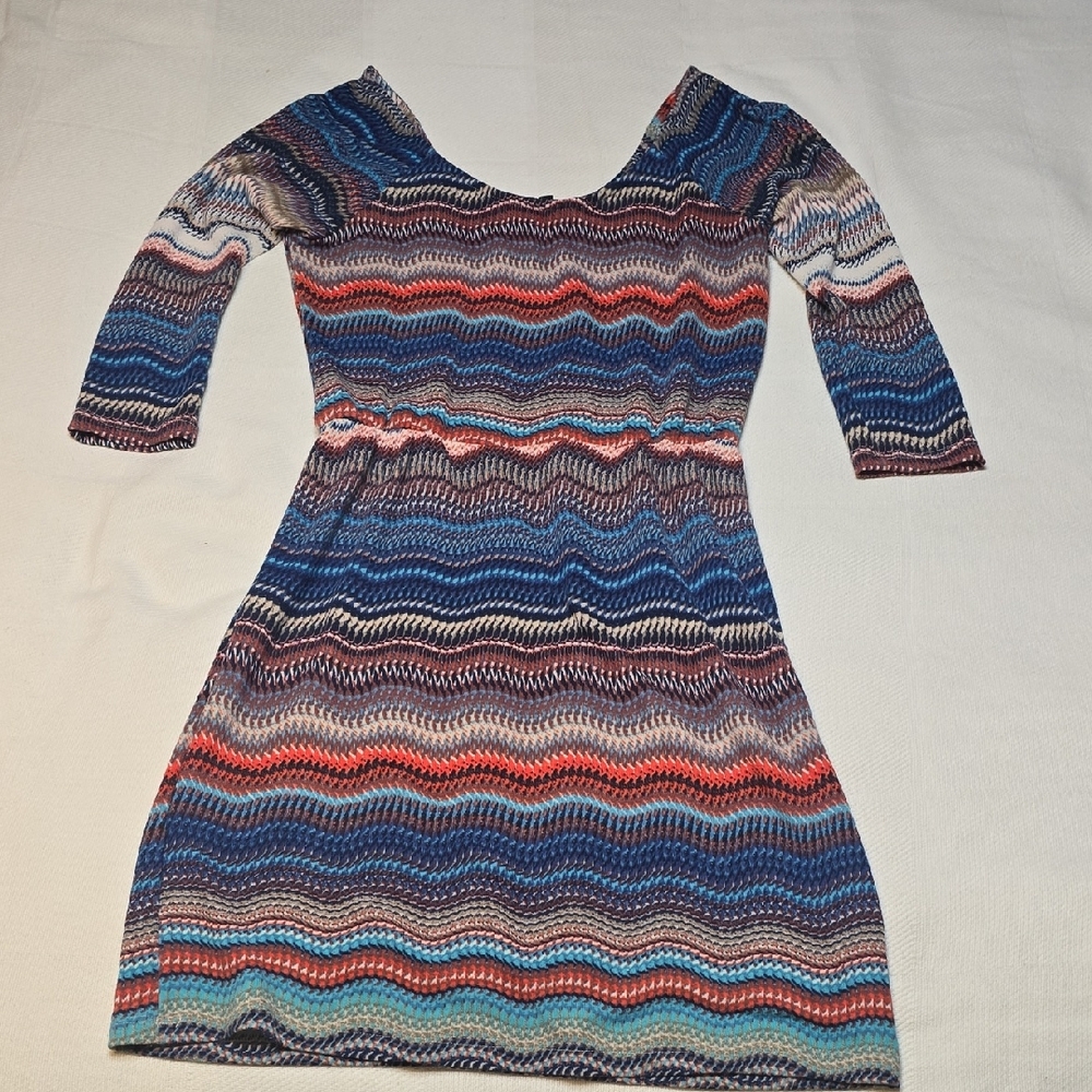 Backless Brand Multicolor Pattern Women's Dress
